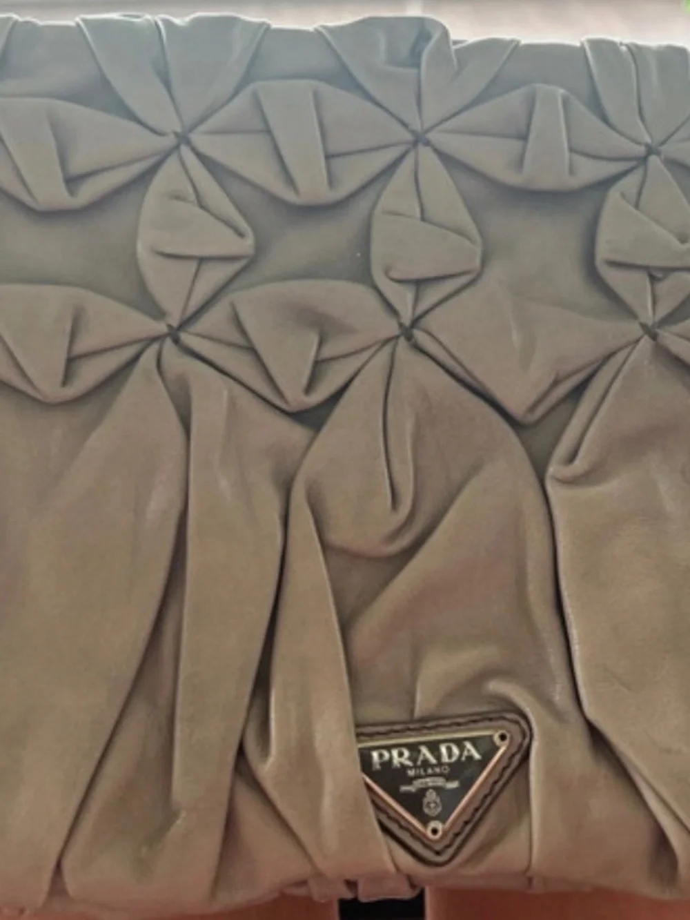Vintage Prada Royal Calf Leather Pochette Clutch Bag